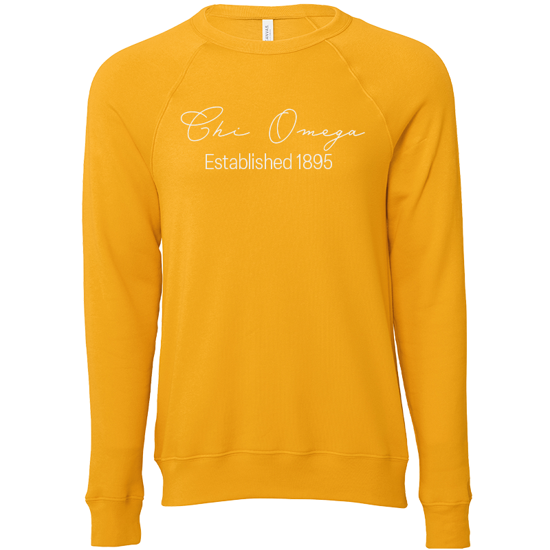 Chi Omega Embroidered Scripted Name Crewneck Sweatshirts