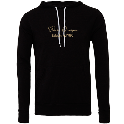 Chi Omega Embroidered Scripted Name Hooded Sweatshirts