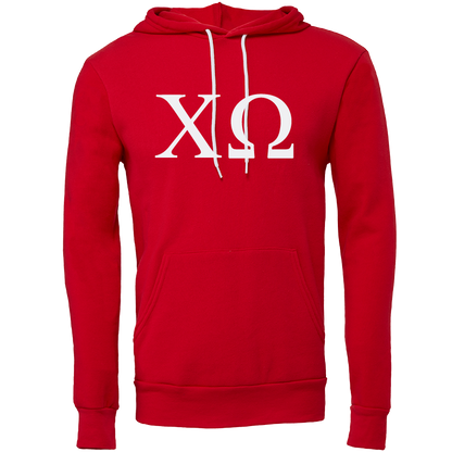 Chi Omega Lettered Hooded Sweatshirts