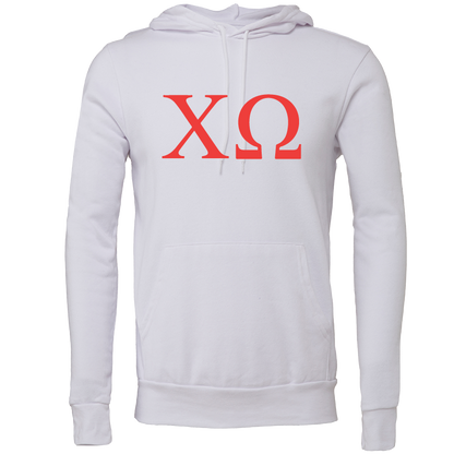 Chi Omega Lettered Hooded Sweatshirts