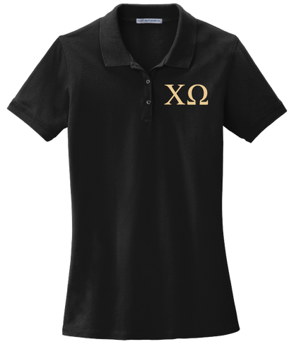 Chi Omega Ladies' Embroidered Polo Shirt