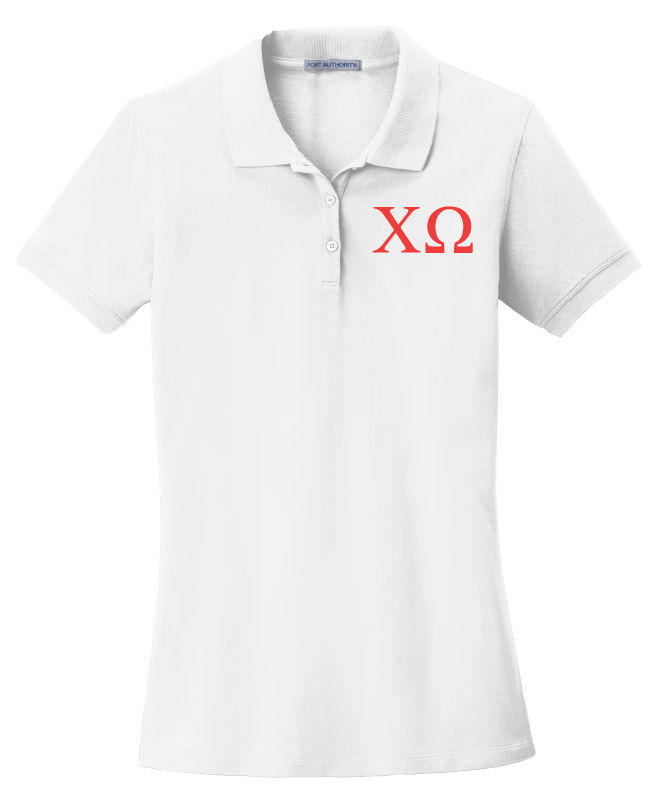 Chi Omega Ladies' Embroidered Polo Shirt