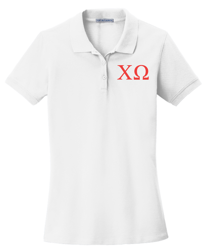 Chi Omega Ladies' Embroidered Polo Shirt