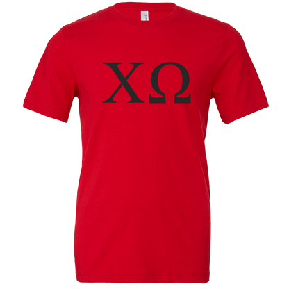 Chi Omega Lettered Short Sleeve T-Shirts