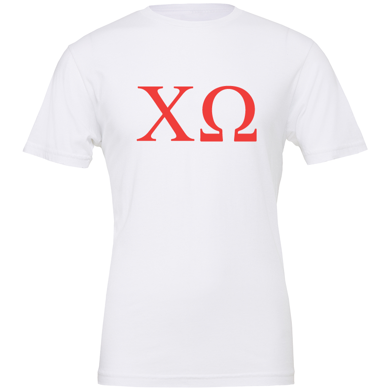 Chi Omega Lettered Short Sleeve T-Shirts