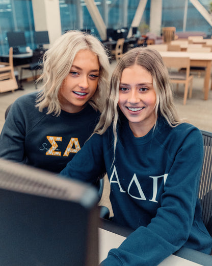 Alpha Delta Pi Lettered Crewneck Sweatshirts