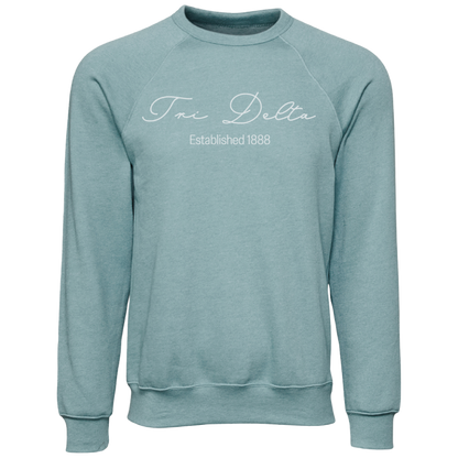 Delta Delta Delta Embroidered Scripted Name Crewneck Sweatshirts