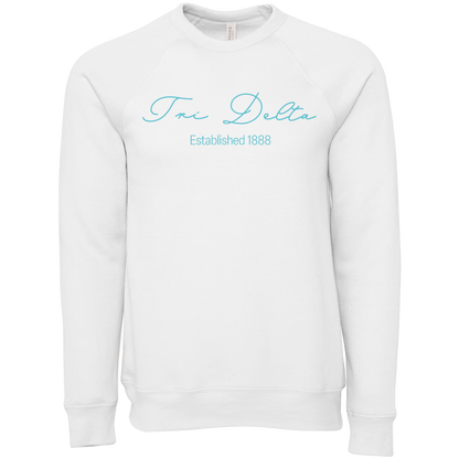 Delta Delta Delta Embroidered Scripted Name Crewneck Sweatshirts