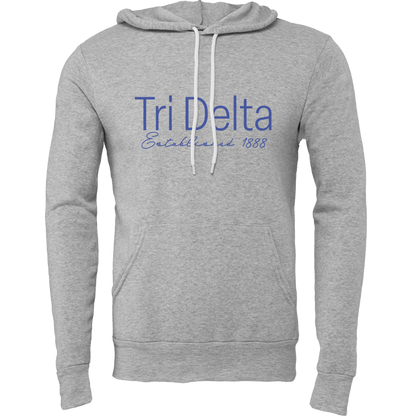 Delta Delta Delta Embroidered Printed Name Hooded Sweatshirts