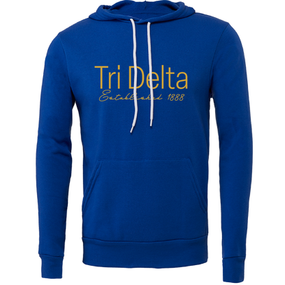 Delta Delta Delta Embroidered Printed Name Hooded Sweatshirts