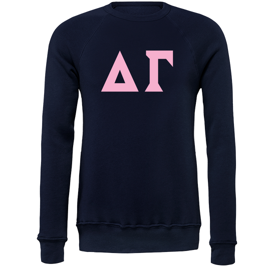 Delta Gamma Embroidered Lettered Crewneck Sweatshirts
