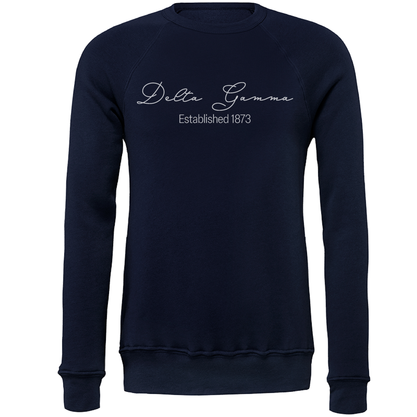 Delta Gamma Embroidered Scripted Name Crewneck Sweatshirts