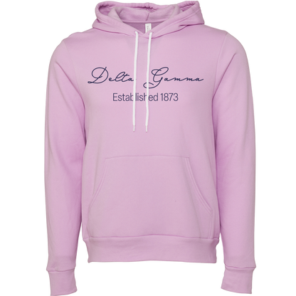 Delta Gamma Embroidered Scripted Name Hooded Sweatshirts