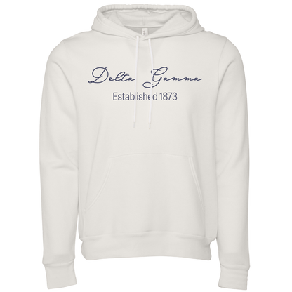 Delta Gamma Embroidered Scripted Name Hooded Sweatshirts