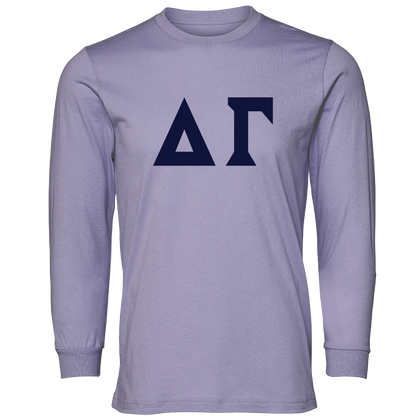 Delta Gamma Lettered Long Sleeve T-Shirts