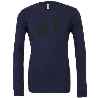 Delta Gamma Lettered Long Sleeve T-Shirts