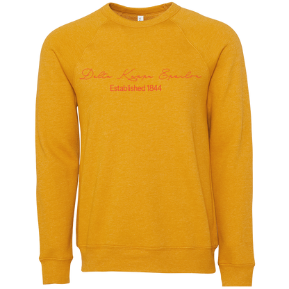 Delta Kappa Epsilon Embroidered Scripted Name Crewneck Sweatshirts
