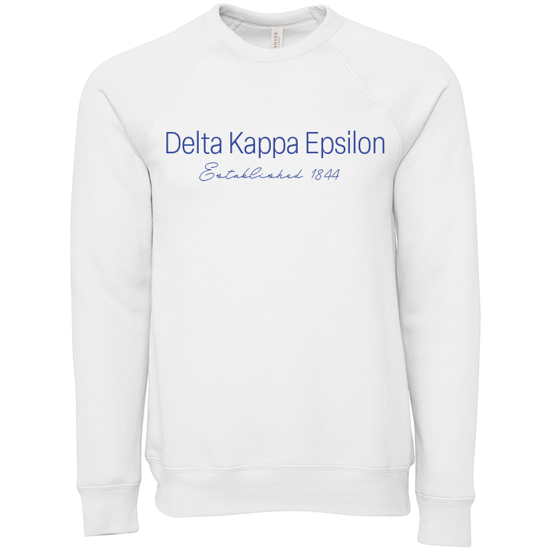 Delta Kappa Epsilon Embroidered Printed Name Crewneck Sweatshirts