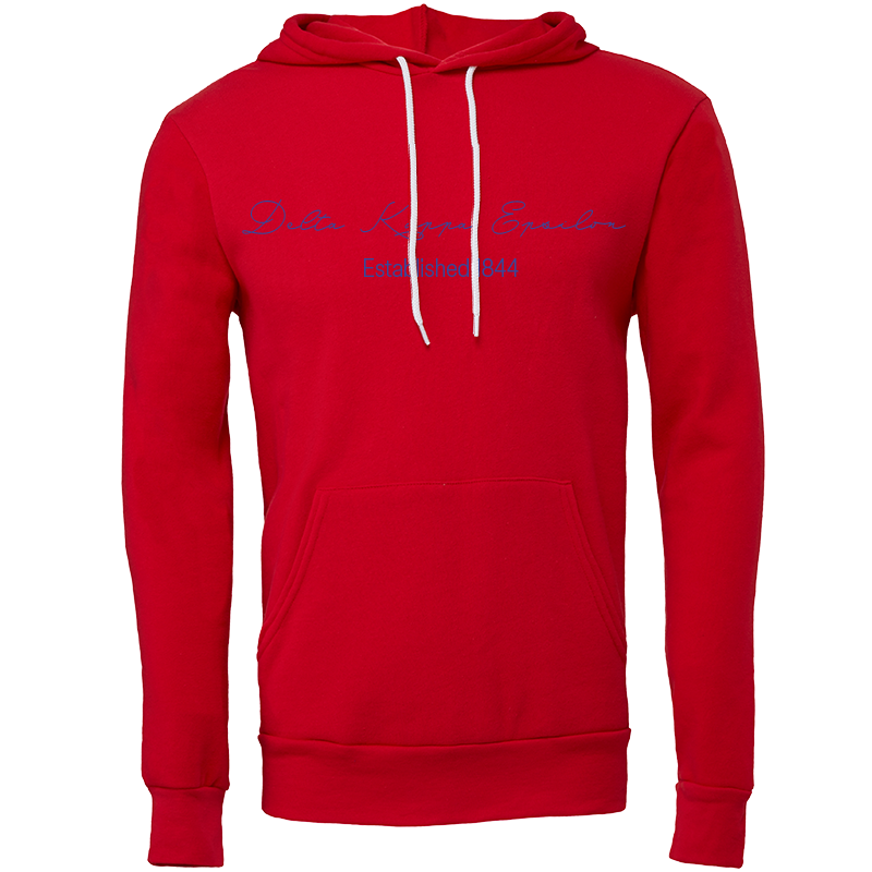 Delta Kappa Epsilon Embroidered Scripted Name Hooded Sweatshirts