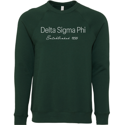 Delta Sigma Phi Embroidered Printed Name Crewneck Sweatshirts