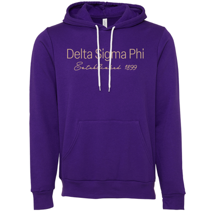 Delta Sigma Phi Embroidered Printed Name Hooded Sweatshirts