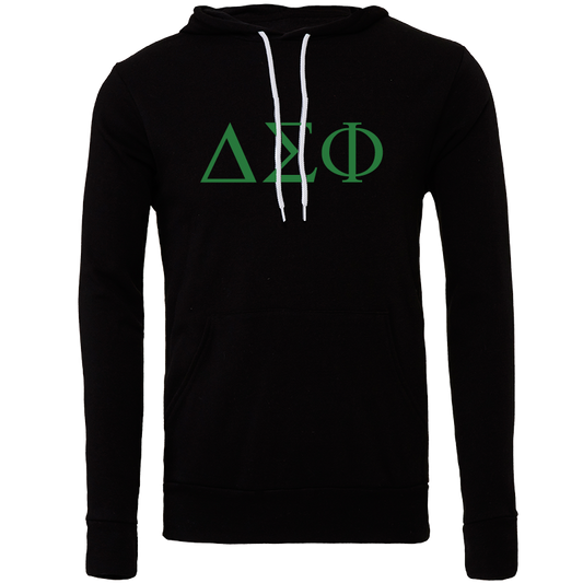 Delta Sigma Phi Embroidered Lettered Hooded Sweatshirts