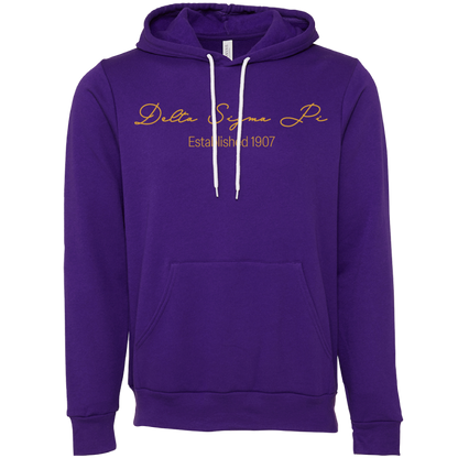 Delta Sigma Pi Embroidered Scripted Name Hooded Sweatshirts