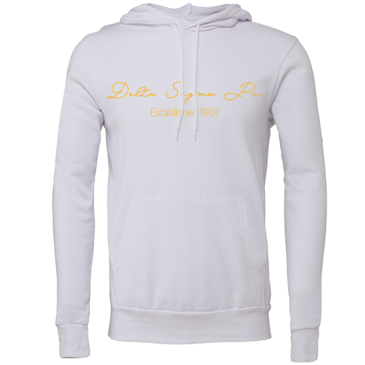 Delta Sigma Pi Embroidered Scripted Name Hooded Sweatshirts