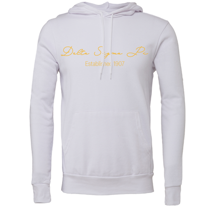 Delta Sigma Pi Embroidered Scripted Name Hooded Sweatshirts