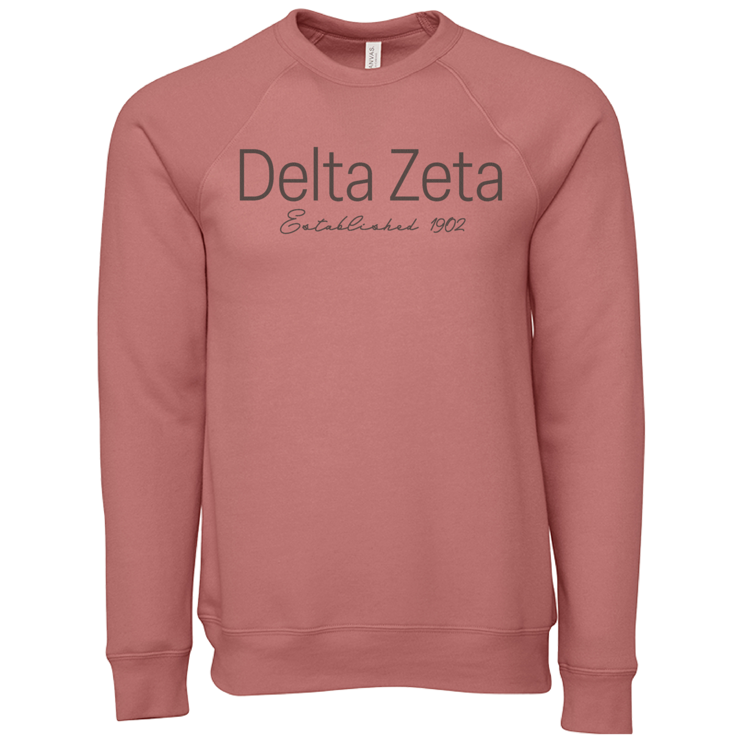 Delta Zeta Embroidered Printed Name Crewneck Sweatshirts