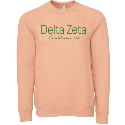 Delta Zeta Embroidered Printed Name Crewneck Sweatshirts