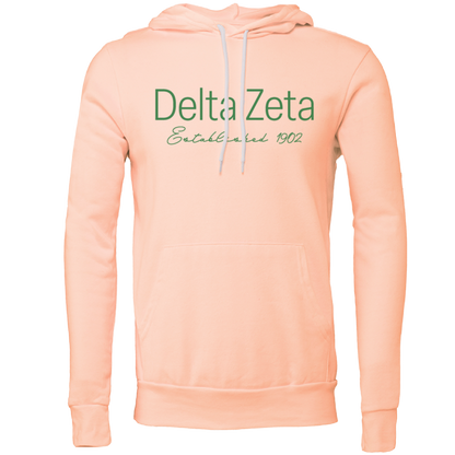 Delta Zeta Embroidered Printed Name Hooded Sweatshirts