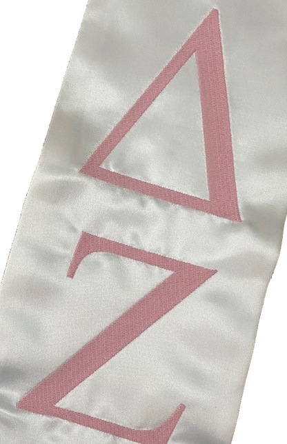 Delta Zeta Graduation Stole Letters Embroidered