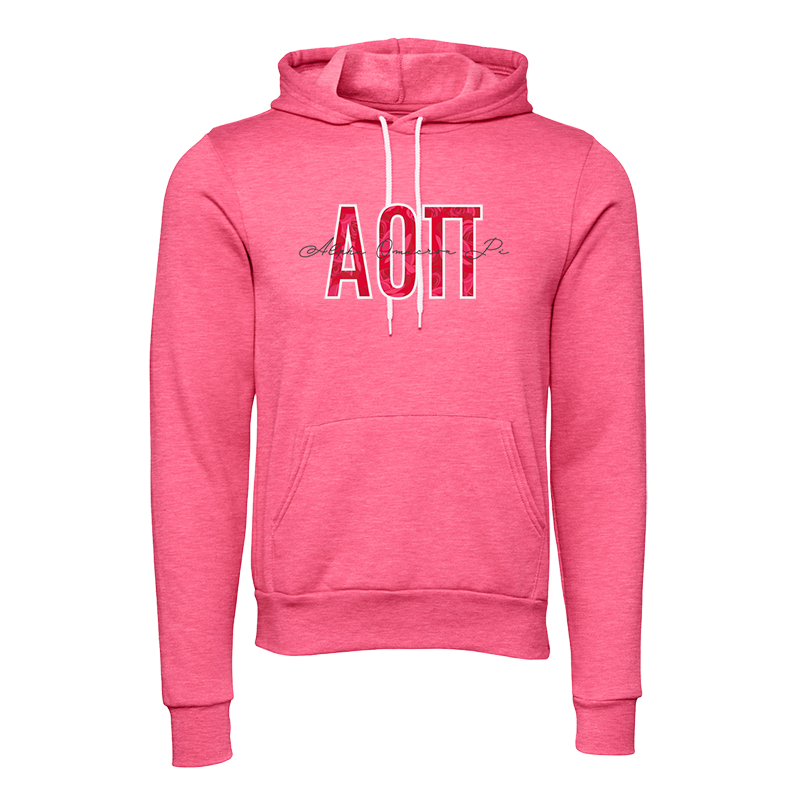Alpha Omicron Pi Applique Letters Hooded Sweatshirt