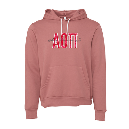 Alpha Omicron Pi Applique Letters Hooded Sweatshirt