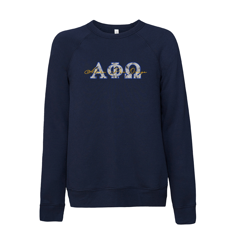 Alpha Phi Omega Applique Letters Crewneck Sweatshirt