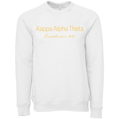 Kappa Alpha Theta Embroidered Printed Name Crewneck Sweatshirts