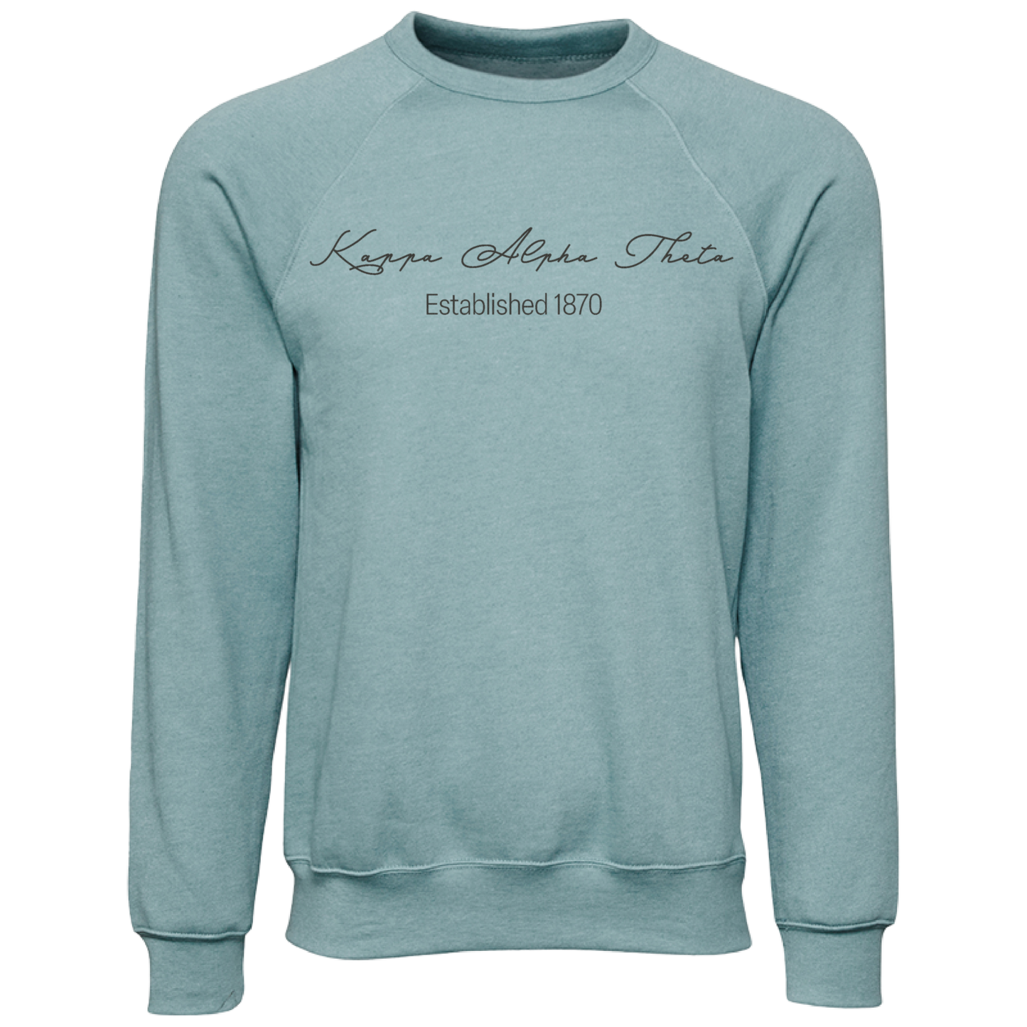 Kappa Alpha Theta Embroidered Scripted Name Crewneck Sweatshirts