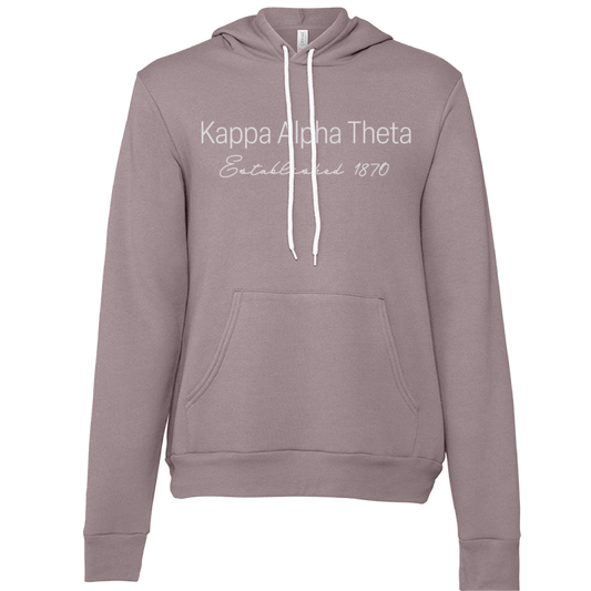 Kappa Alpha Theta Embroidered Printed Name Hooded Sweatshirts