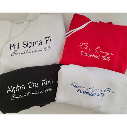 Alpha Psi Lambda Embroidered Printed Name Crewneck Sweatshirts